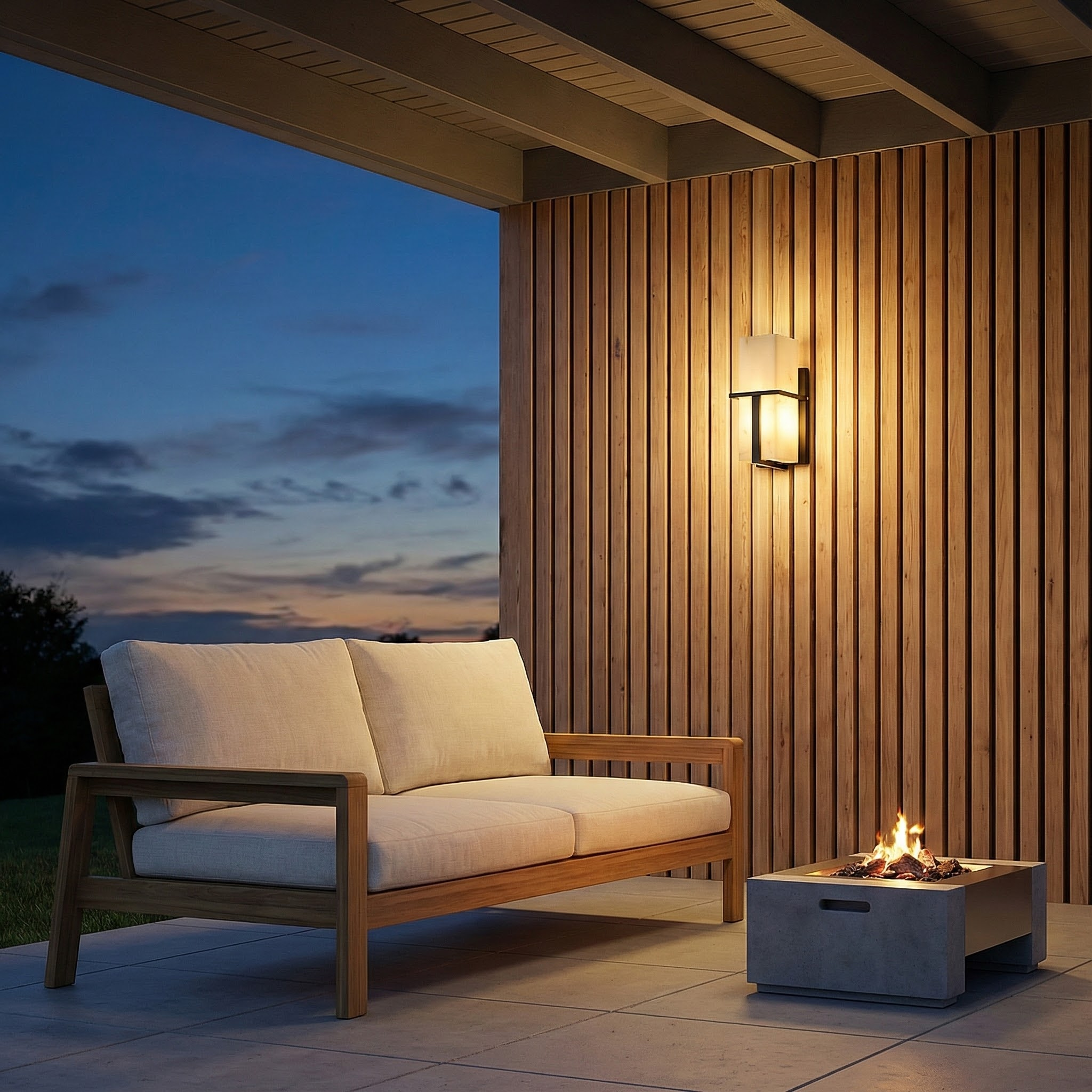 Modern Outdoor Wall Sconce | Marble-Effect Design with Soft Glow | Elegant Exterior Wall Light for Ambient Illumination