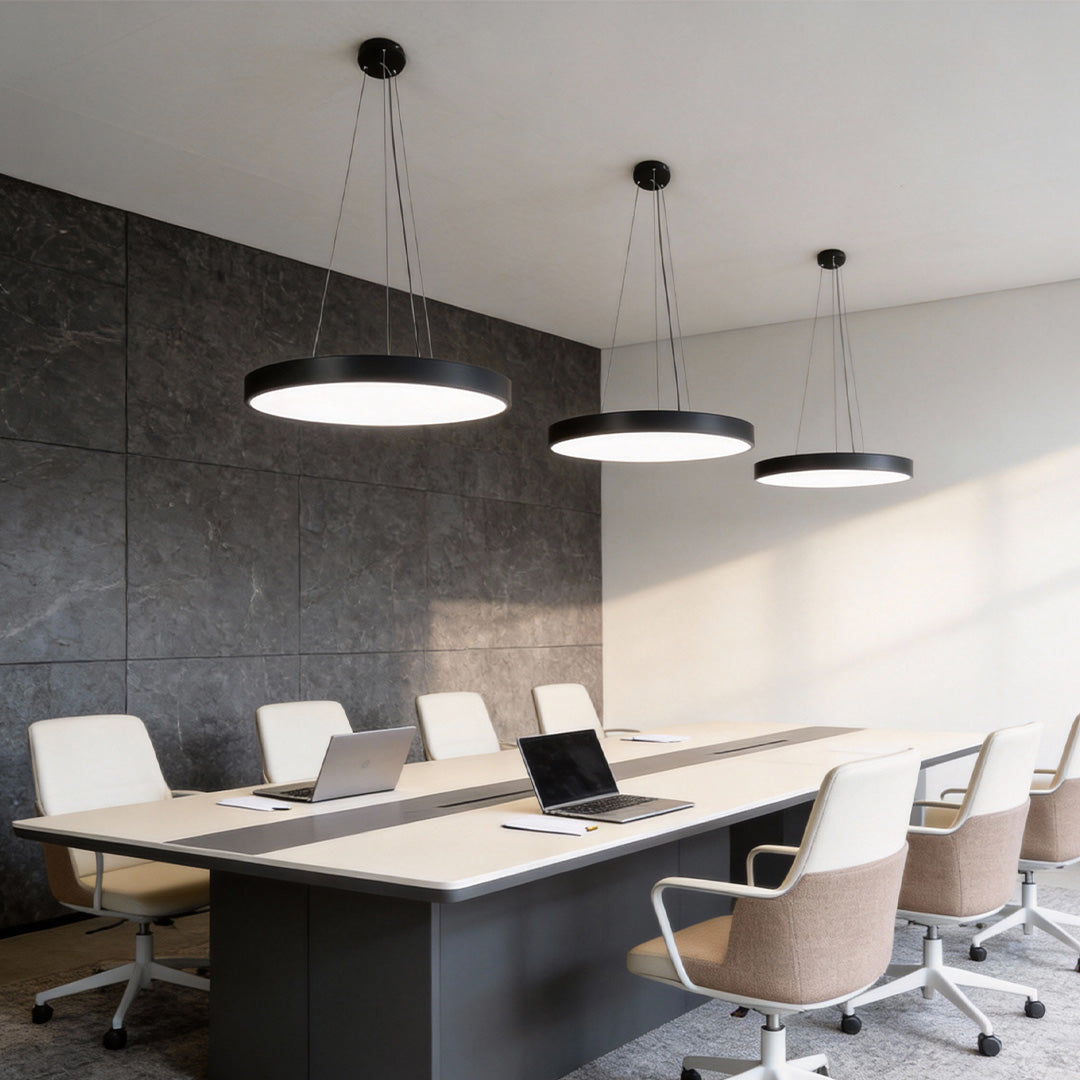 Modern Round Pendant | Adjustable Dimmable Ceiling Light Fixture with Glare-Free Design | Versatile Kitchen Pendant Lighting for Custom Illumination