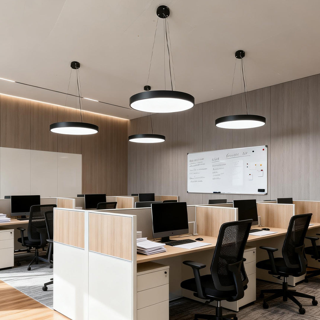 Modern Round Pendant | Adjustable Dimmable Ceiling Light Fixture with Glare-Free Design | Versatile Kitchen Pendant Lighting for Custom Illumination