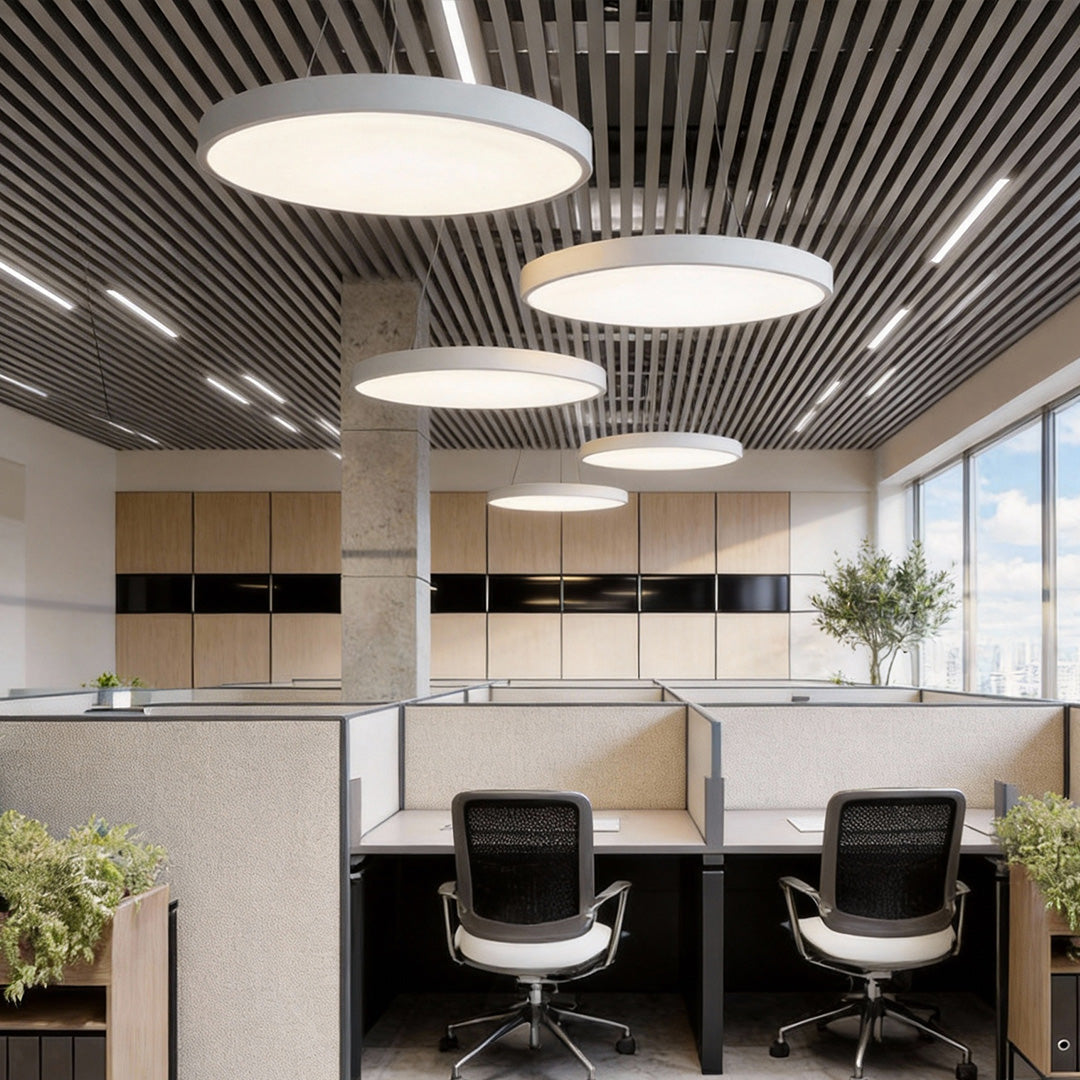 Modern Round Pendant | Adjustable Dimmable Ceiling Light Fixture with Glare-Free Design | Versatile Kitchen Pendant Lighting for Custom Illumination