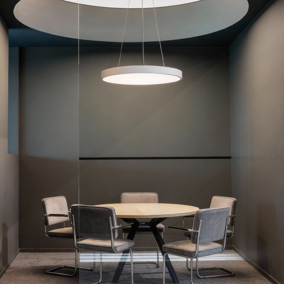 Modern Round Pendant | Adjustable Dimmable Ceiling Light Fixture with Glare-Free Design | Versatile Kitchen Pendant Lighting for Custom Illumination