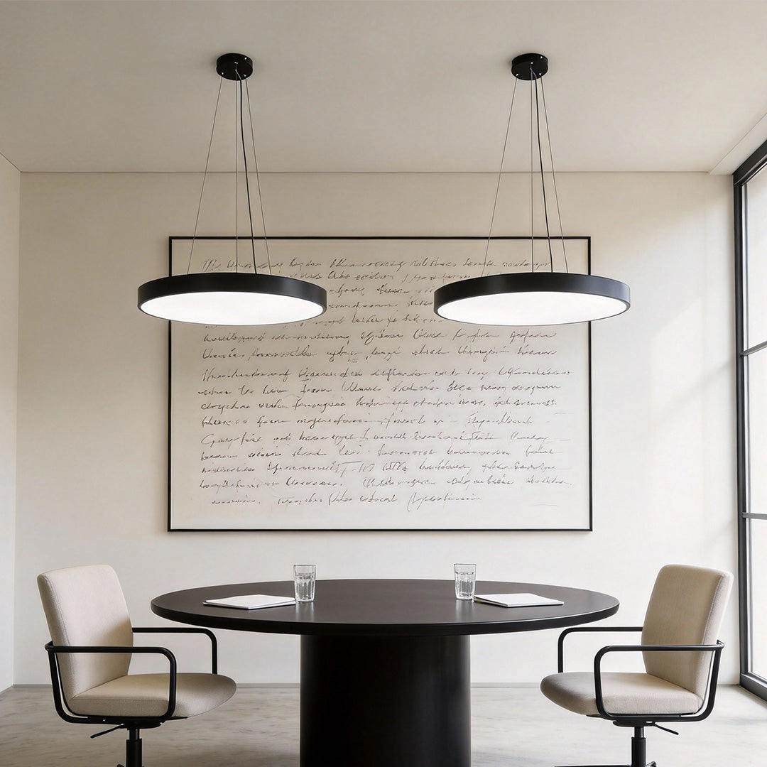 Modern Round Pendant | Adjustable Dimmable Ceiling Light Fixture with Glare-Free Design | Versatile Kitchen Pendant Lighting for Custom Illumination