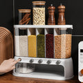 Multi-Compartment Grain Storage Container with Airtight Lid | Space-Saving Design for Freshness and Organization
