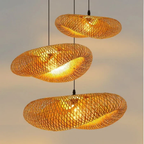 Natural Elegance | Rattan Pendant Light with Adjustable Length | Modern Ceiling Fixture for Warm Ambiance
