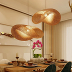 Natural Elegance | Rattan Pendant Light with Adjustable Length | Modern Ceiling Fixture for Warm Ambiance
