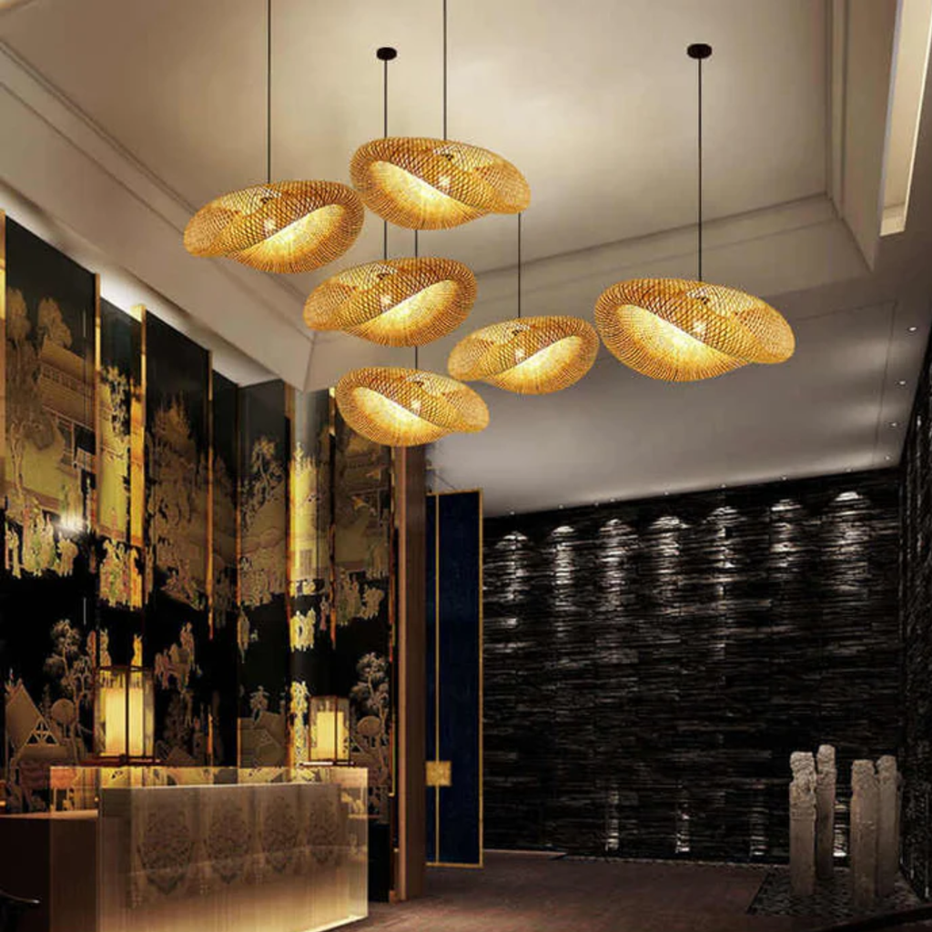 Natural Elegance | Rattan Pendant Light with Adjustable Length | Modern Ceiling Fixture for Warm Ambiance