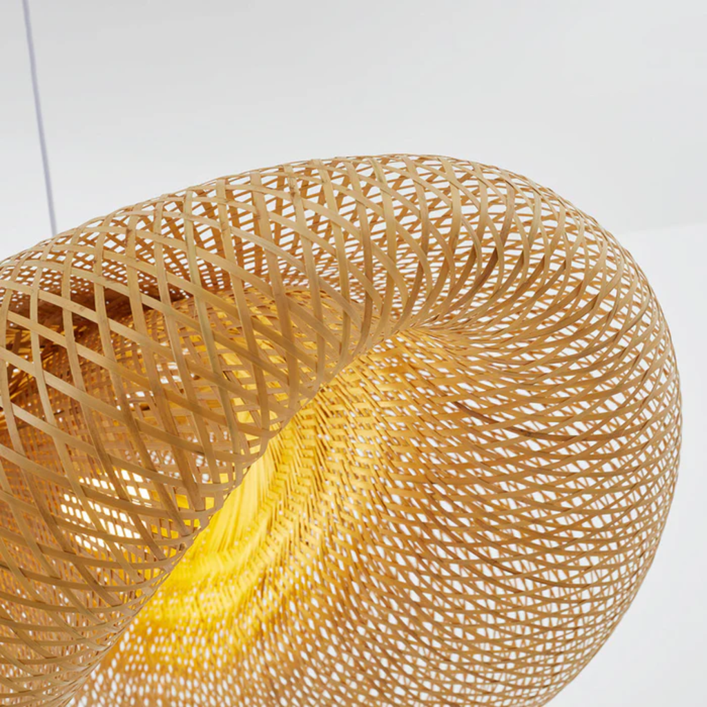 Natural Elegance | Rattan Pendant Light with Adjustable Length | Modern Ceiling Fixture for Warm Ambiance