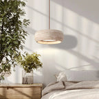 Natural Travertine Pendant Light | Organic Modern Design with Integrated LED | Unique Hanging Light for Warm Kitchen Ambiance