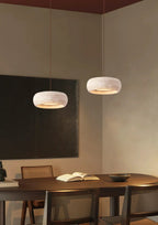 Natural Travertine Pendant Light | Organic Modern Design with Integrated LED | Unique Hanging Light for Warm Kitchen Ambiance