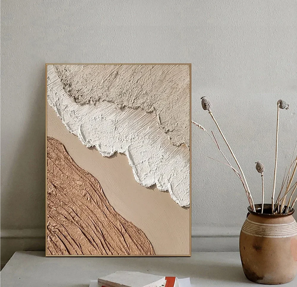 Ocean Sky | Textured Canvas Prints with Hand-Painted Detail | Unique Wall Art for Artistic Ambiance