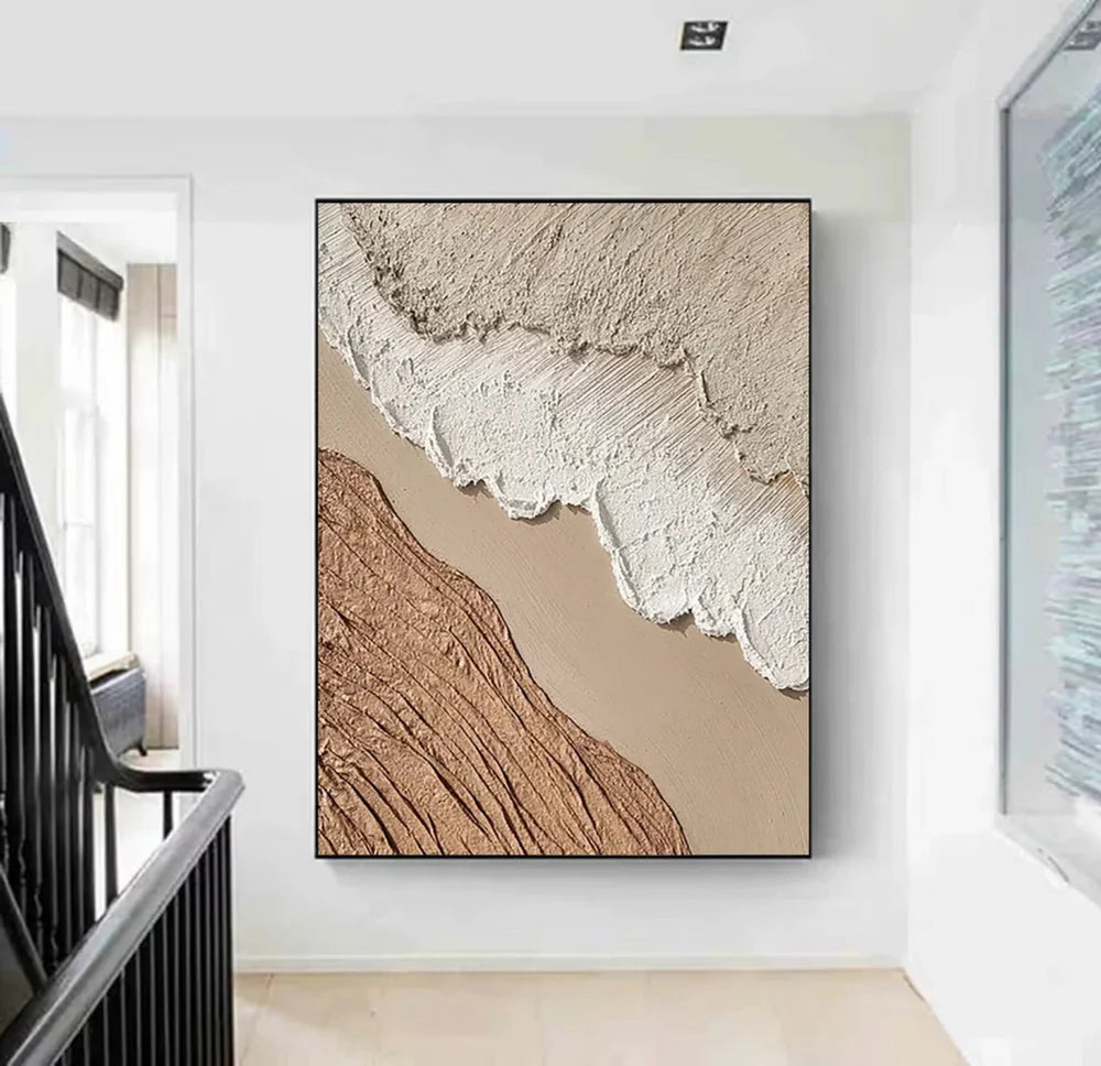 Ocean Sky | Textured Canvas Prints with Hand-Painted Detail | Unique Wall Art for Artistic Ambiance