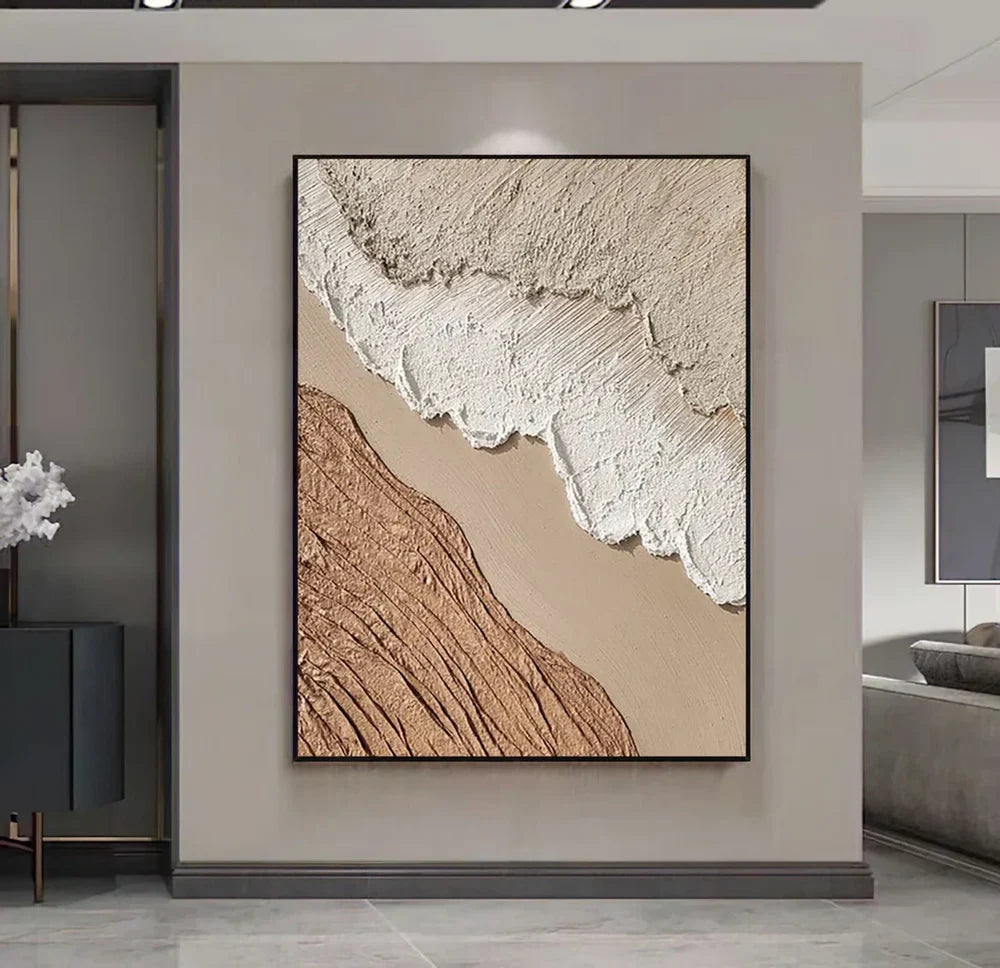 Ocean Sky | Textured Canvas Prints with Hand-Painted Detail | Unique Wall Art for Artistic Ambiance