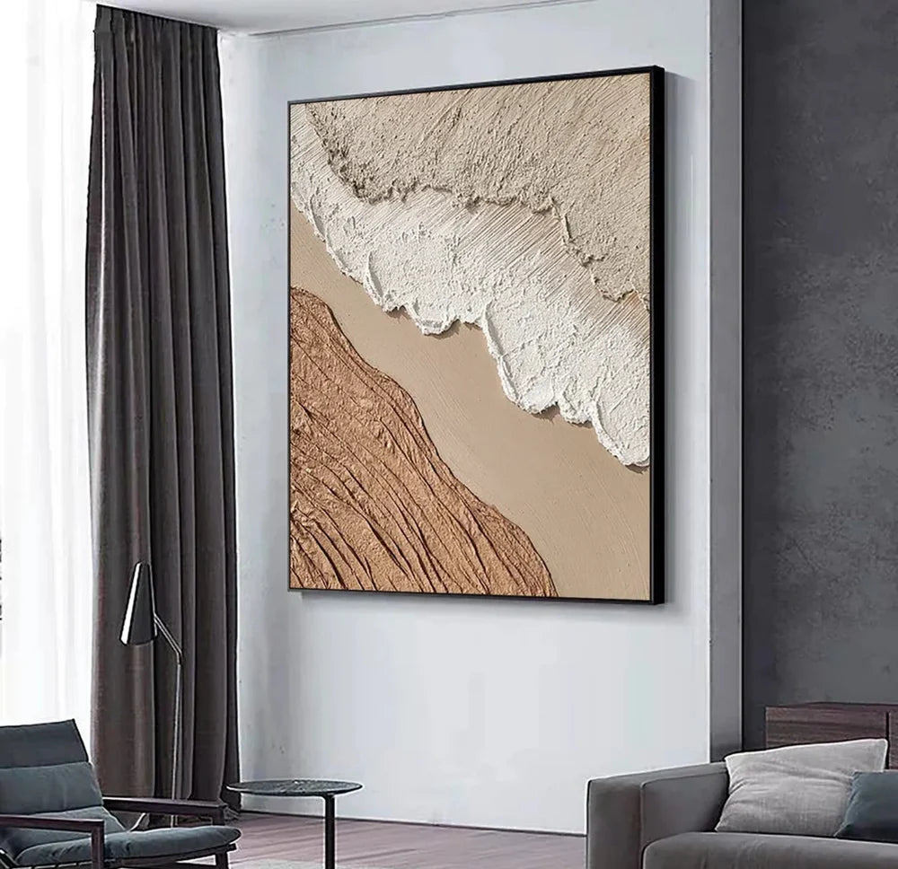 Ocean Sky | Textured Canvas Prints with Hand-Painted Detail | Unique Wall Art for Artistic Ambiance