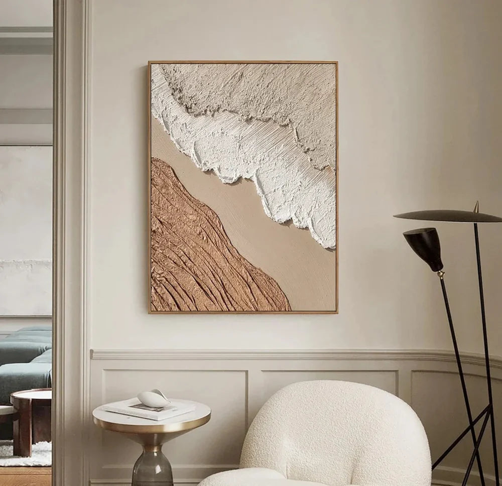 Ocean Sky | Textured Canvas Prints with Hand-Painted Detail | Unique Wall Art for Artistic Ambiance