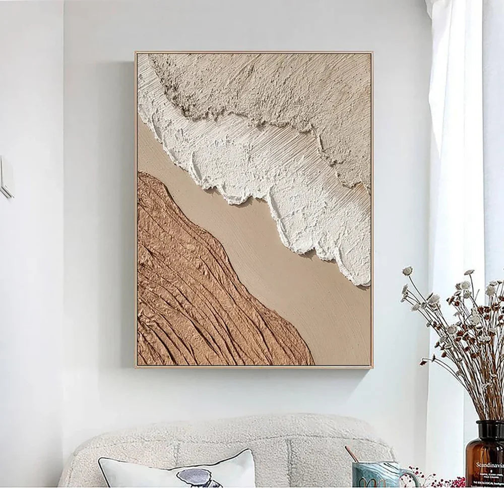 Ocean Sky | Textured Canvas Prints with Hand-Painted Detail | Unique Wall Art for Artistic Ambiance