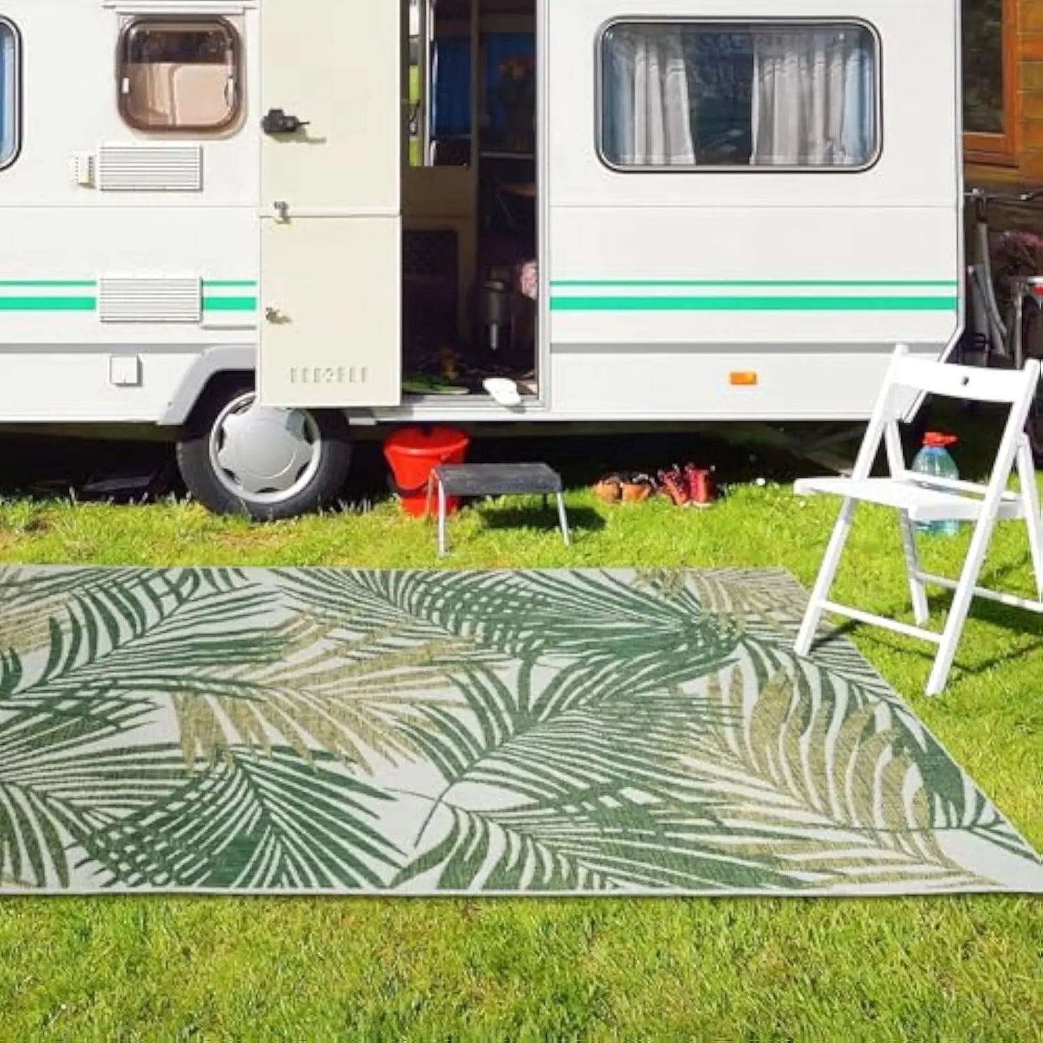 Outdoor Carpet | Soft Anti-Slip Area Rug with Machine Washable Fabric | Perfect for Camping and Picnics
