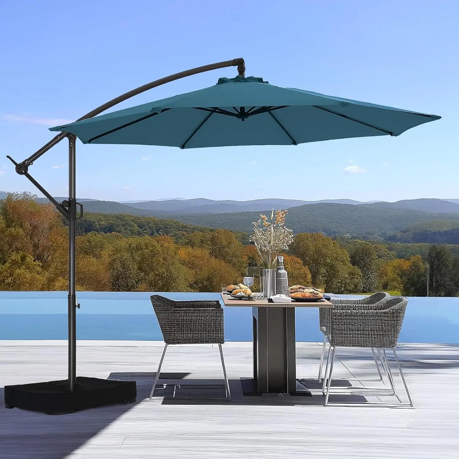 Outdoor Collection | 10ft Cantilever Patio Umbrella with UV Protection | Durable Frame for Ultimate Shade