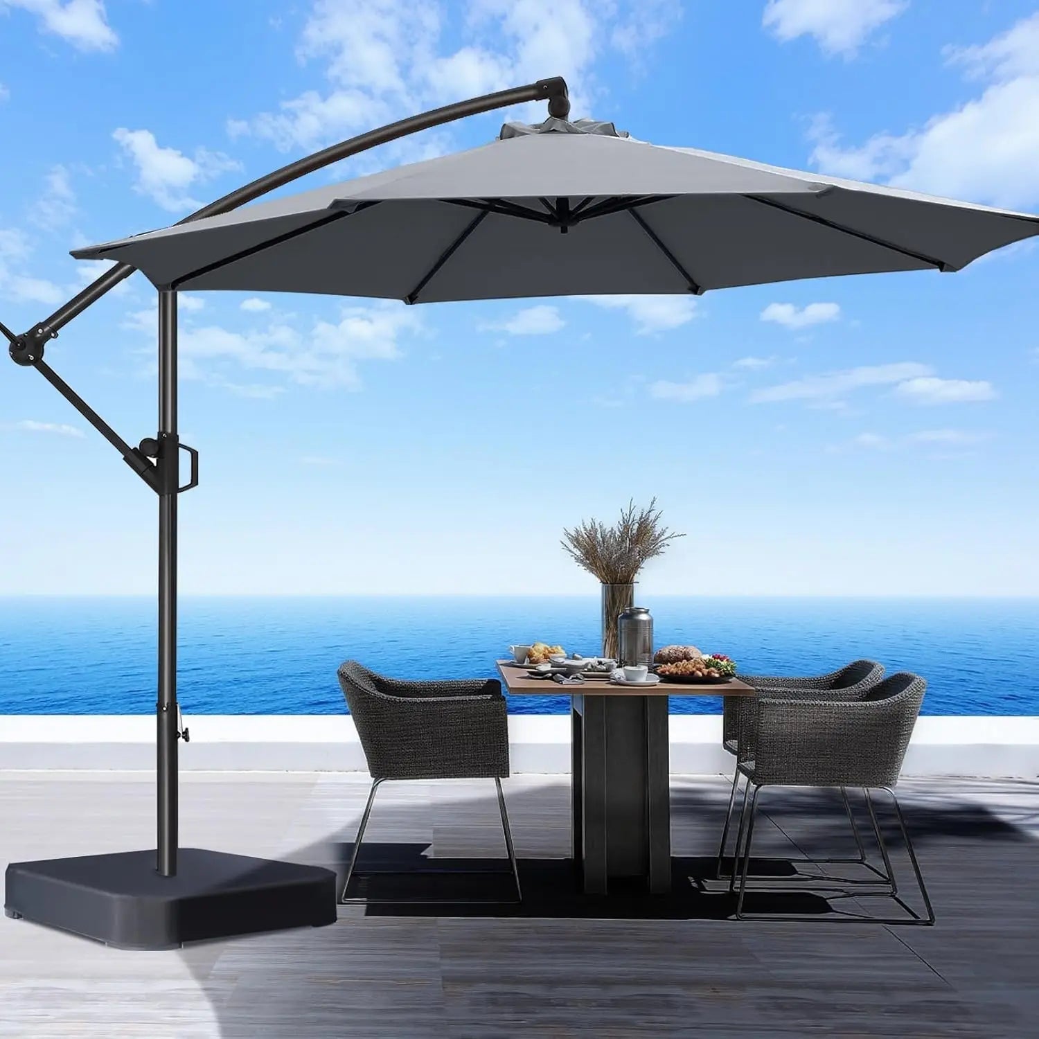 Outdoor Collection | 10ft Cantilever Patio Umbrella with UV Protection | Durable Frame for Ultimate Shade