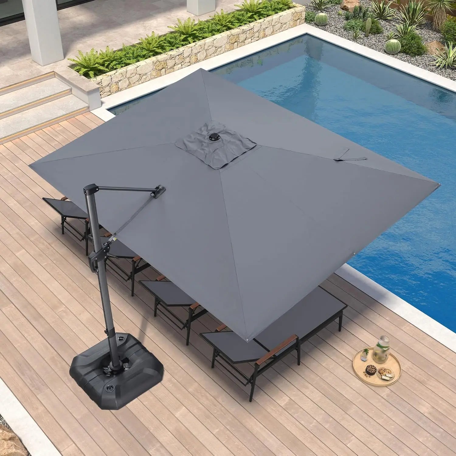 Outdoor Living Collection | Cantilever Patio Umbrella with 360-Degree Rotation | Durable Aluminum Frame for Maximum Shade