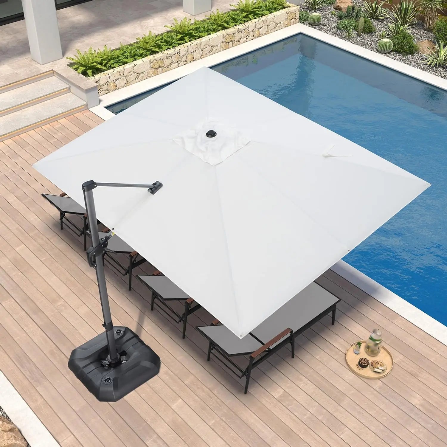Outdoor Living Collection | Cantilever Patio Umbrella with 360-Degree Rotation | Durable Aluminum Frame for Maximum Shade