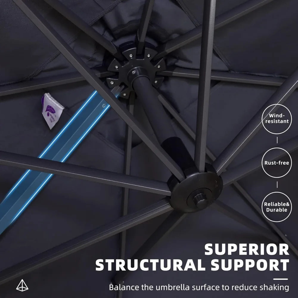 Outdoor Living Collection | Cantilever Patio Umbrella with 360-Degree Rotation | Durable Aluminum Frame for Maximum Shade