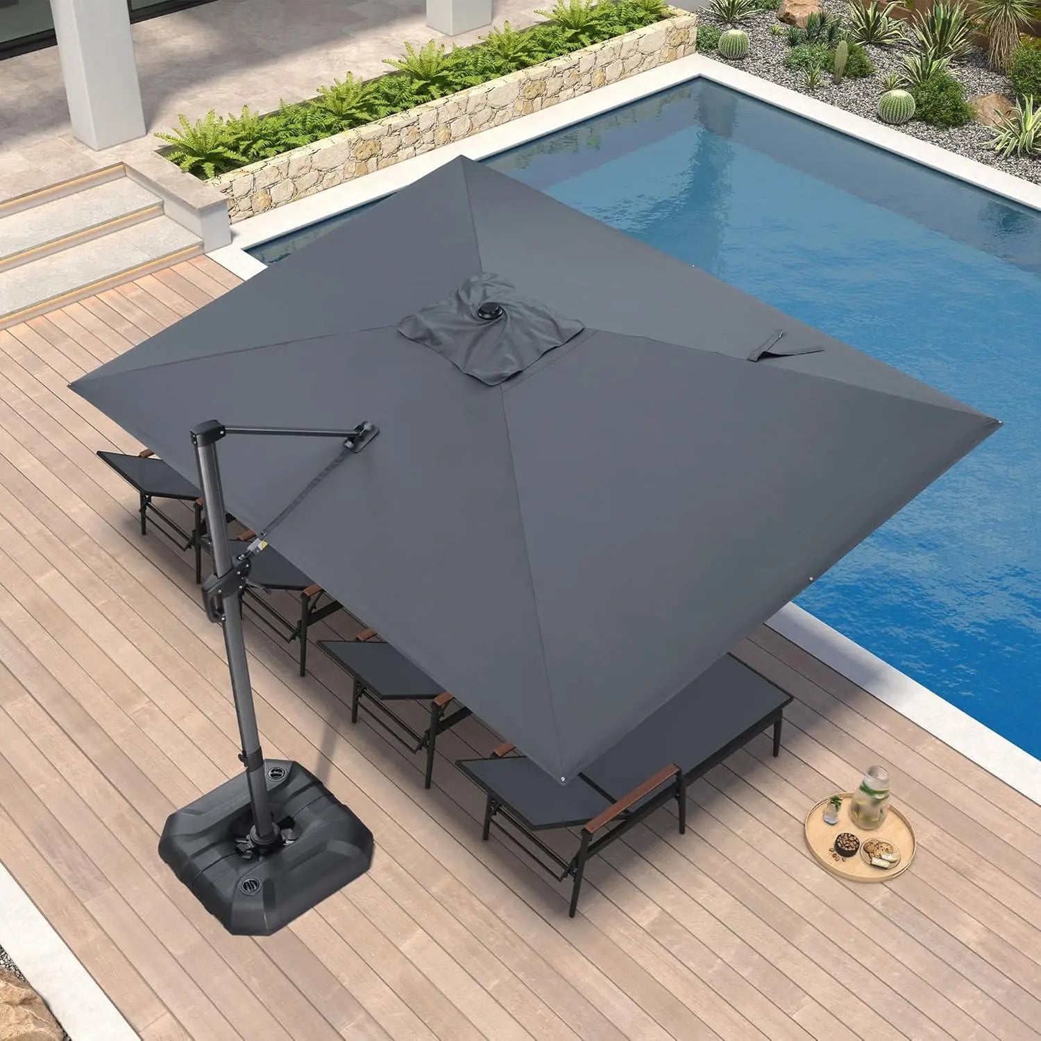 Outdoor Living Collection | Cantilever Patio Umbrella with 360-Degree Rotation | Durable Aluminum Frame for Maximum Shade