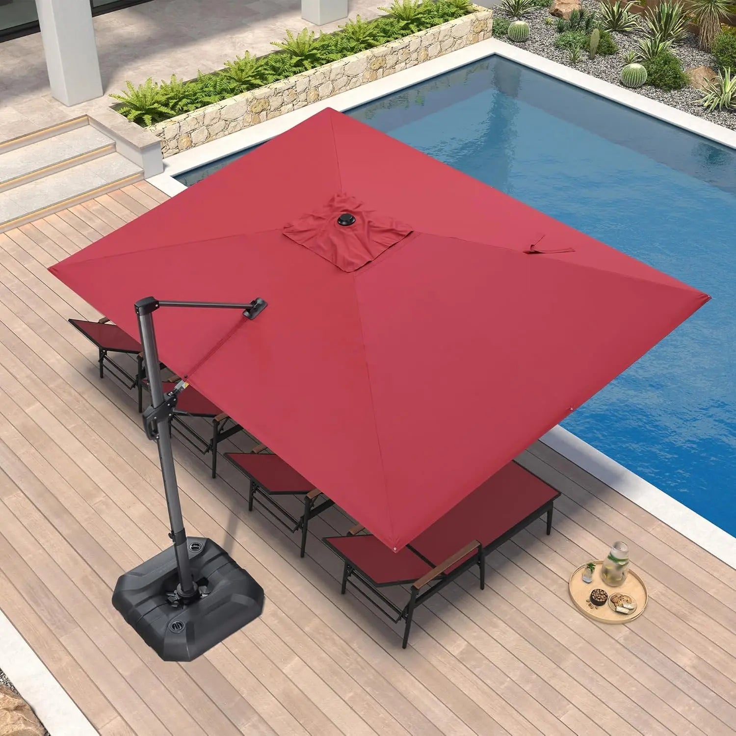 Outdoor Living Collection | Cantilever Patio Umbrella with 360-Degree Rotation | Durable Aluminum Frame for Maximum Shade