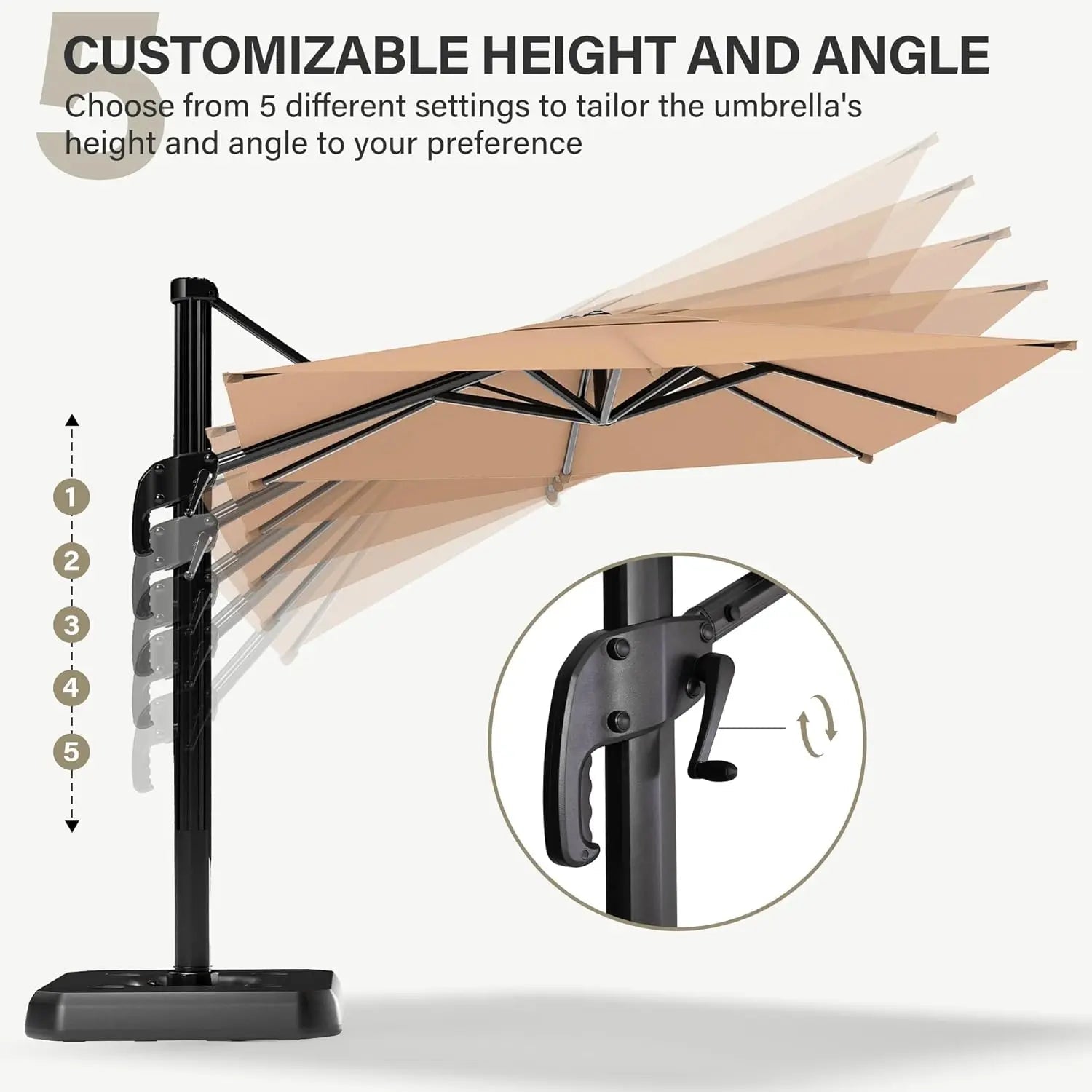Outdoor Oasis | 10FT Cantilever Umbrella with 360° Rotation & UV Protection | Versatile Sunshade for Comfort