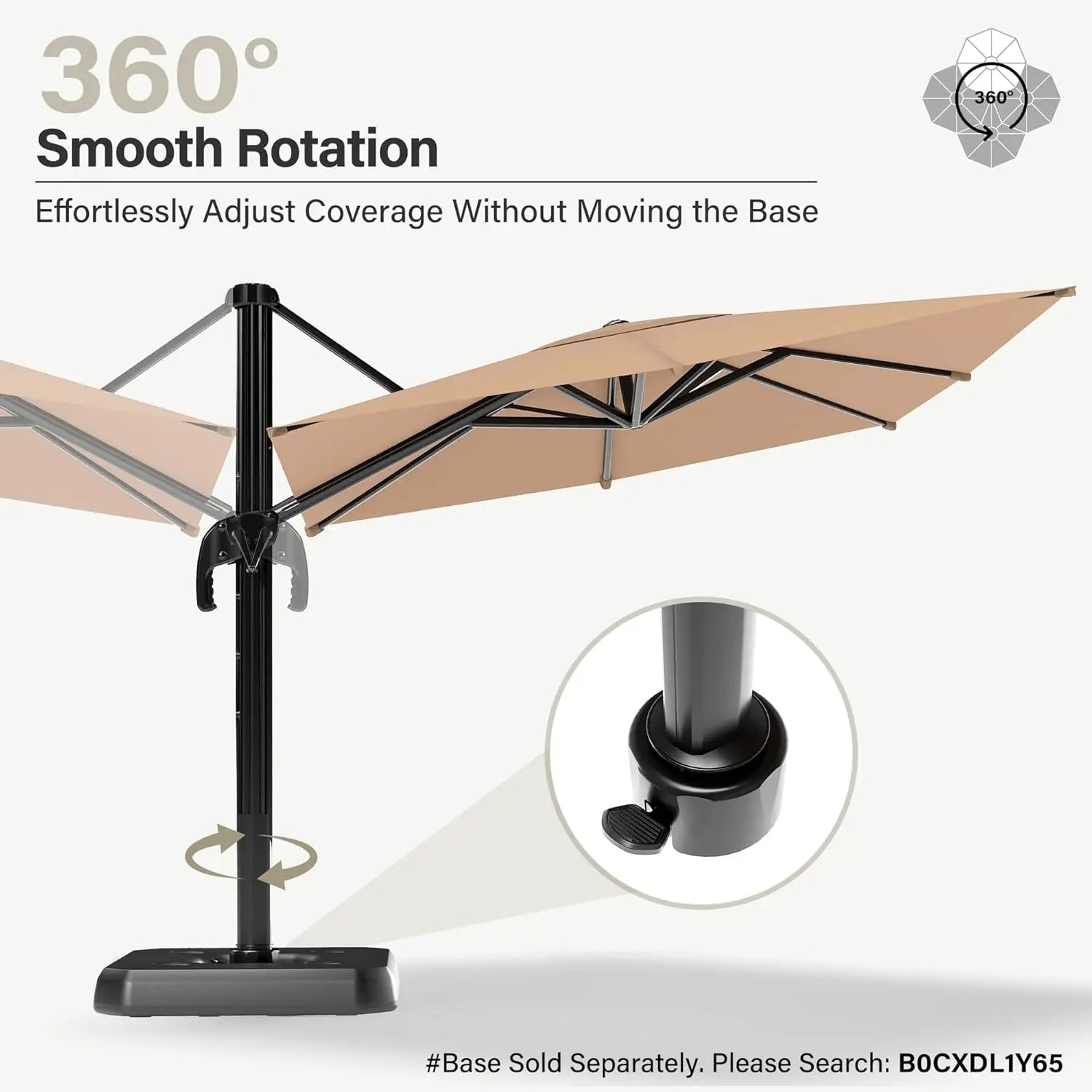 Outdoor Oasis | 10FT Cantilever Umbrella with 360° Rotation & UV Protection | Versatile Sunshade for Comfort