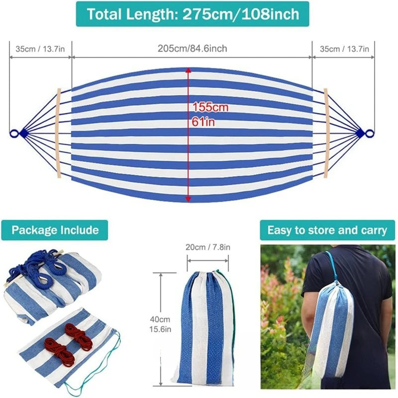 Outdoor Retreat | Camping Hammock with Anti-Roll Design | Durable Canvas for Ultimate Outdoor Relaxation