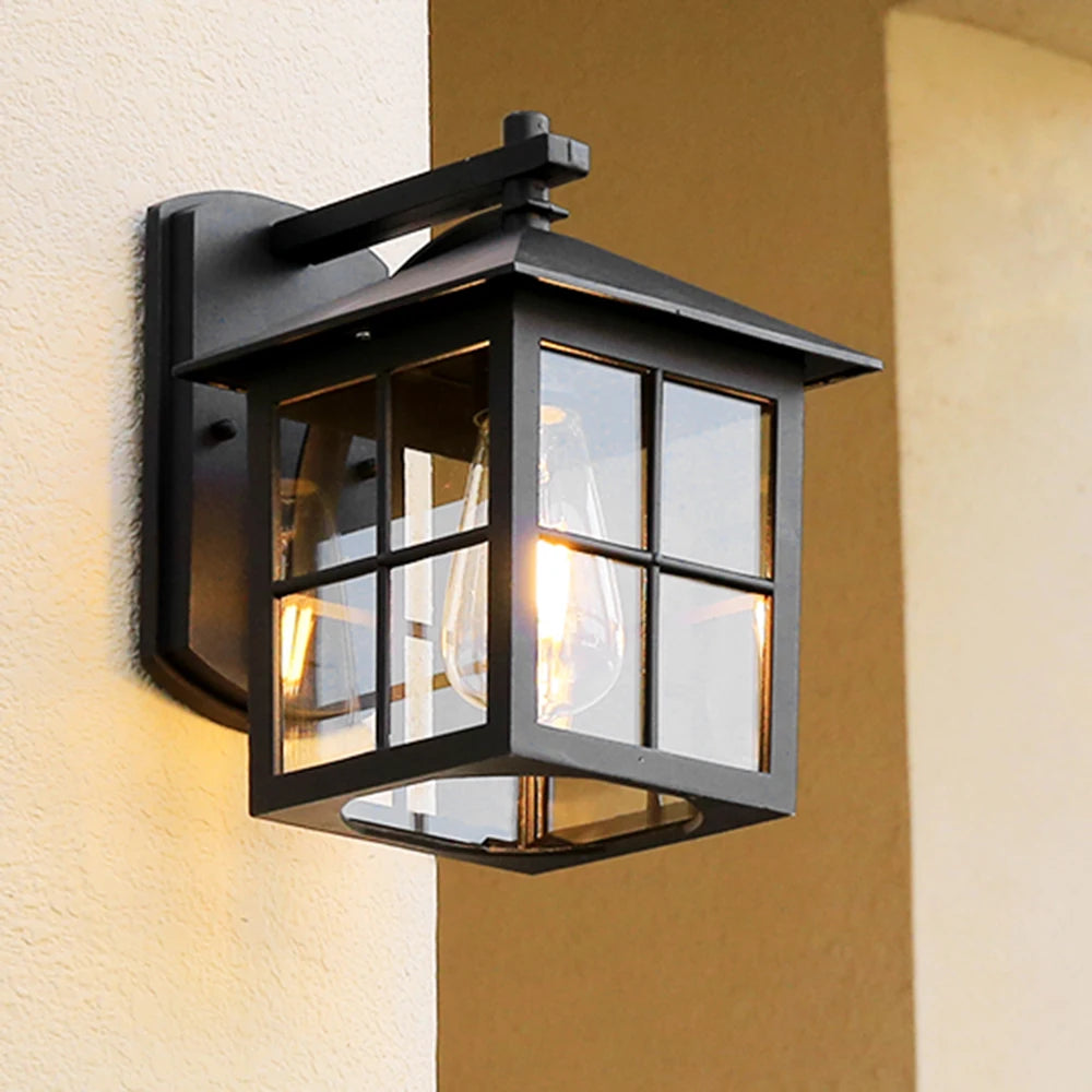 Outdoor Wall Lantern | Vintage Design with Durable Metal Frame | Elegant Exterior Wall Light for Patios and Entryways