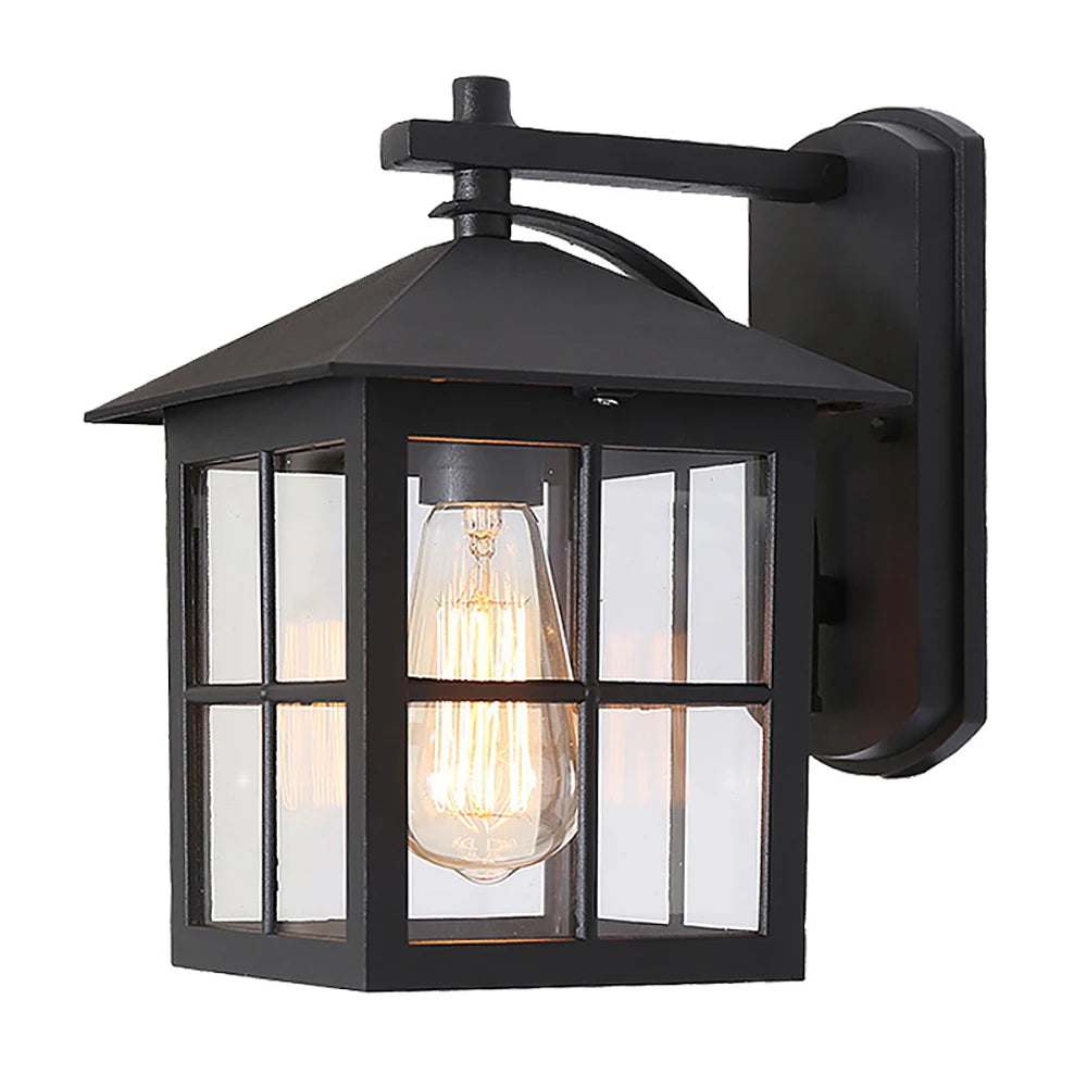 Outdoor Wall Lantern | Vintage Design with Durable Metal Frame | Elegant Exterior Wall Light for Patios and Entryways