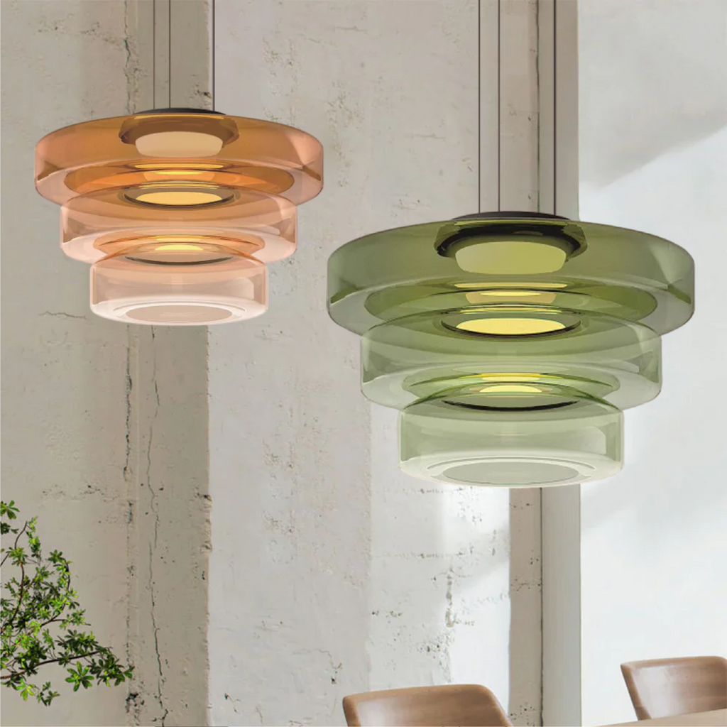 Parallax Collection | Glass Pendant Light with Dynamic Visual Effect | Sculptural Design for Atmospheric Kitchen Lighting