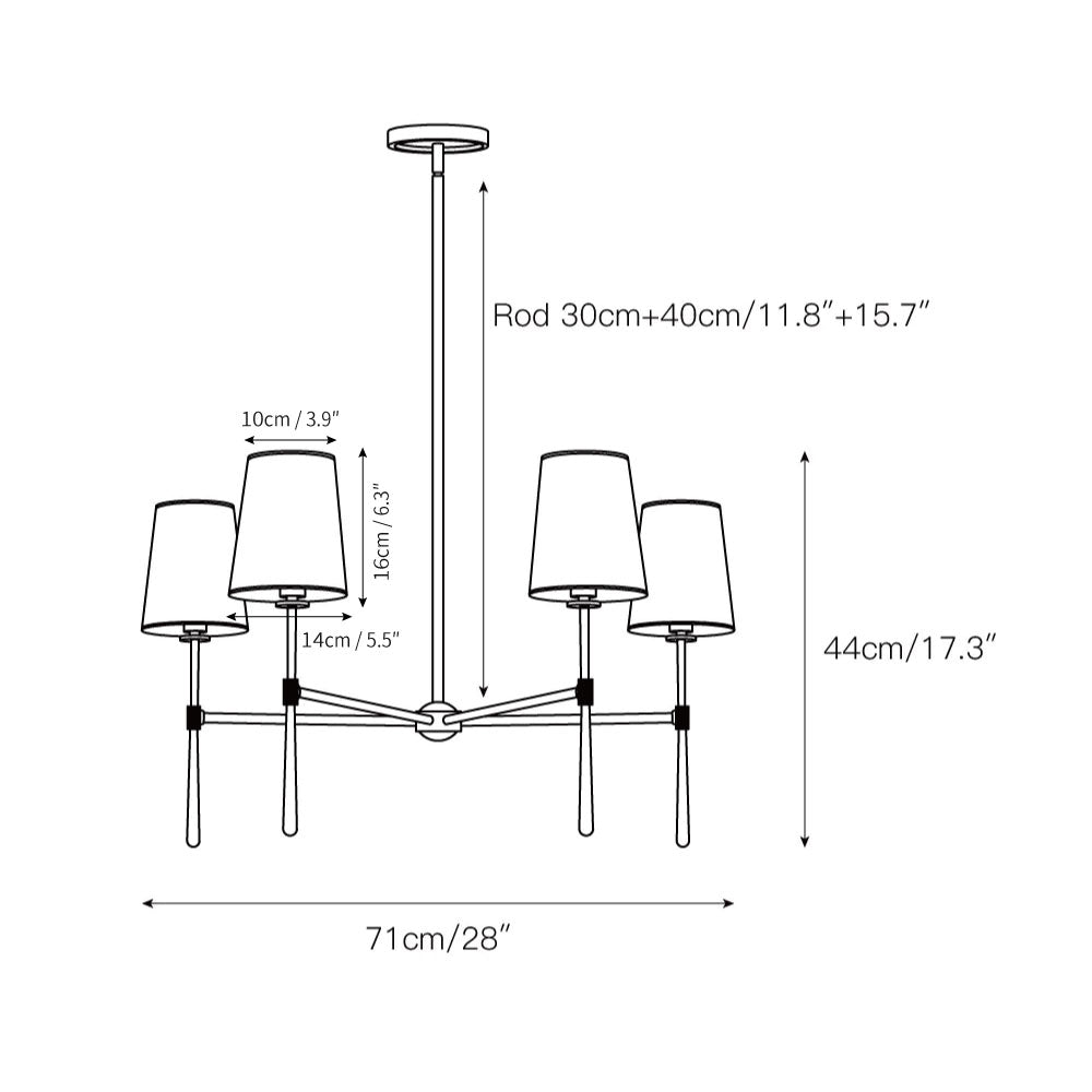Rhodes Collection | Modern Chandelier Light with Adjustable Height | Elegant Illumination for Dining Rooms
