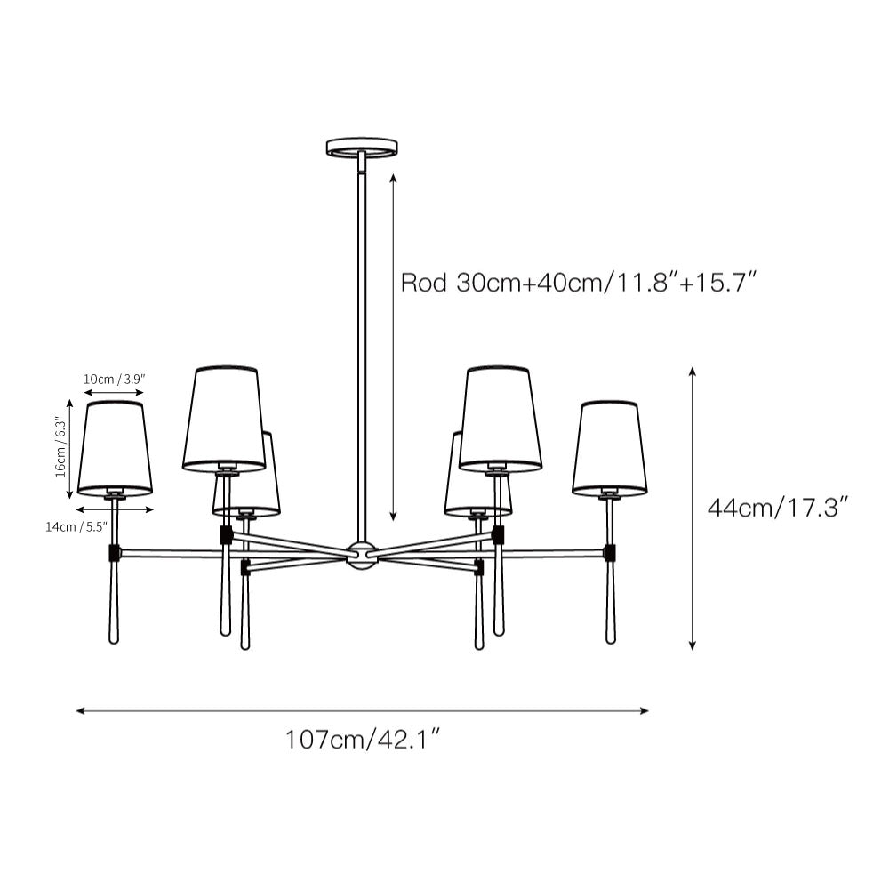 Rhodes Collection | Modern Chandelier Light with Adjustable Height | Elegant Illumination for Dining Rooms