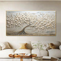 RicherArt | Textured Flower Canvas Art with Hand-Painted Design | Unique Wall Decor for Elegant Ambiance