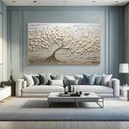 RicherArt | Textured Flower Canvas Art with Hand-Painted Design | Unique Wall Decor for Elegant Ambiance