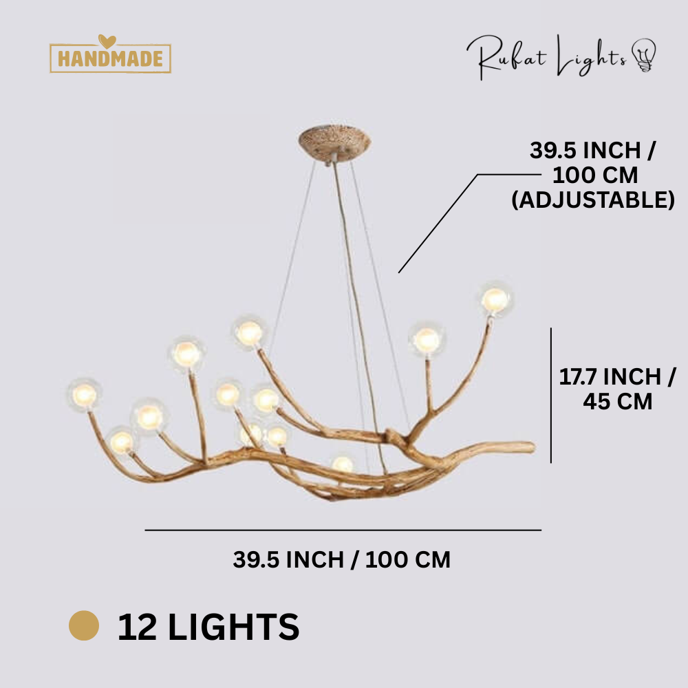 Rustic Elegance | Bubble Chandelier Light with Glass Accents | Warm Ambiance for Dining Rooms and Cozy Spaces