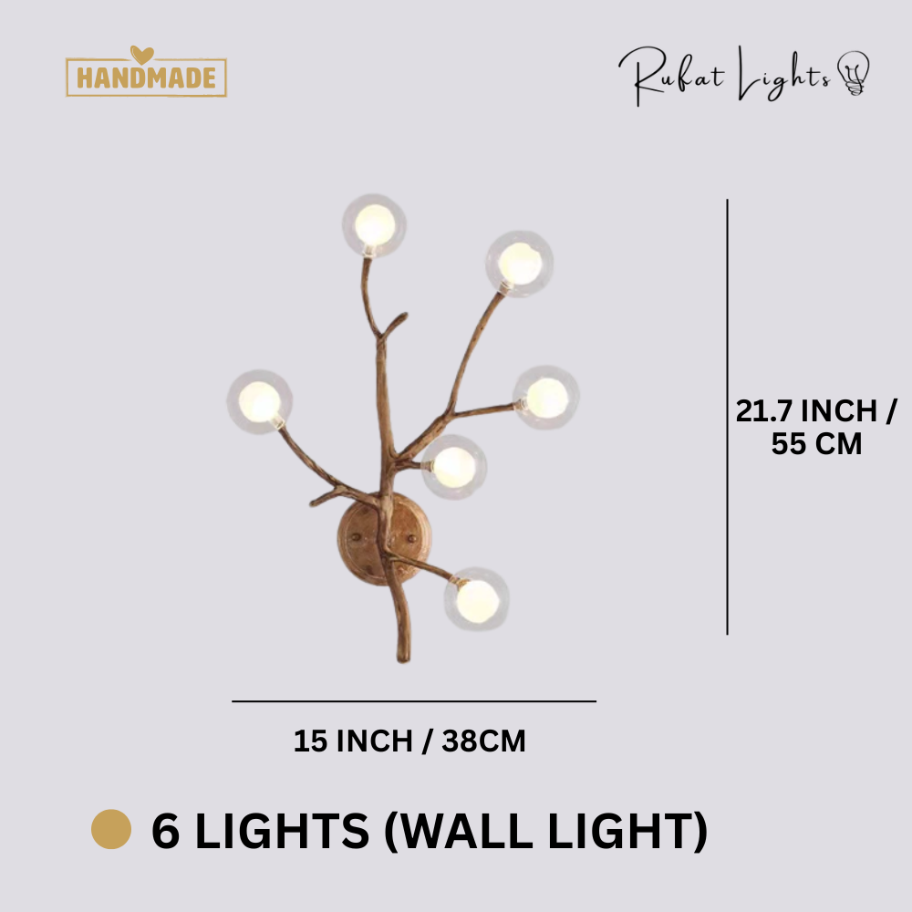 Rustic Elegance | Bubble Chandelier Light with Glass Accents | Warm Ambiance for Dining Rooms and Cozy Spaces