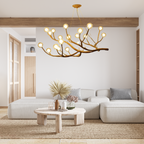 Rustic Elegance | Bubble Chandelier Light with Glass Accents | Warm Ambiance for Dining Rooms and Cozy Spaces