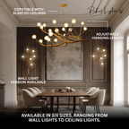 Rustic Elegance | Bubble Chandelier Light with Glass Accents | Warm Ambiance for Dining Rooms and Cozy Spaces