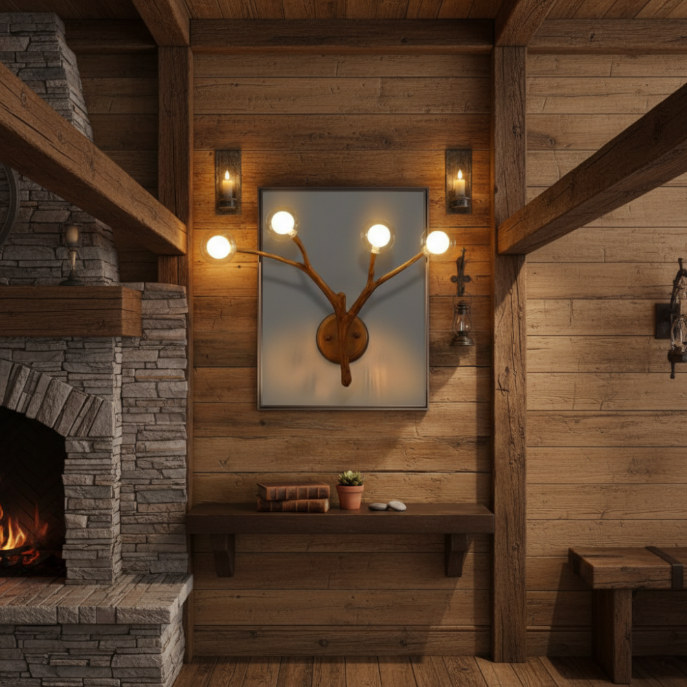 Rustic Elegance | Bubble Chandelier Light with Glass Accents | Warm Ambiance for Dining Rooms and Cozy Spaces