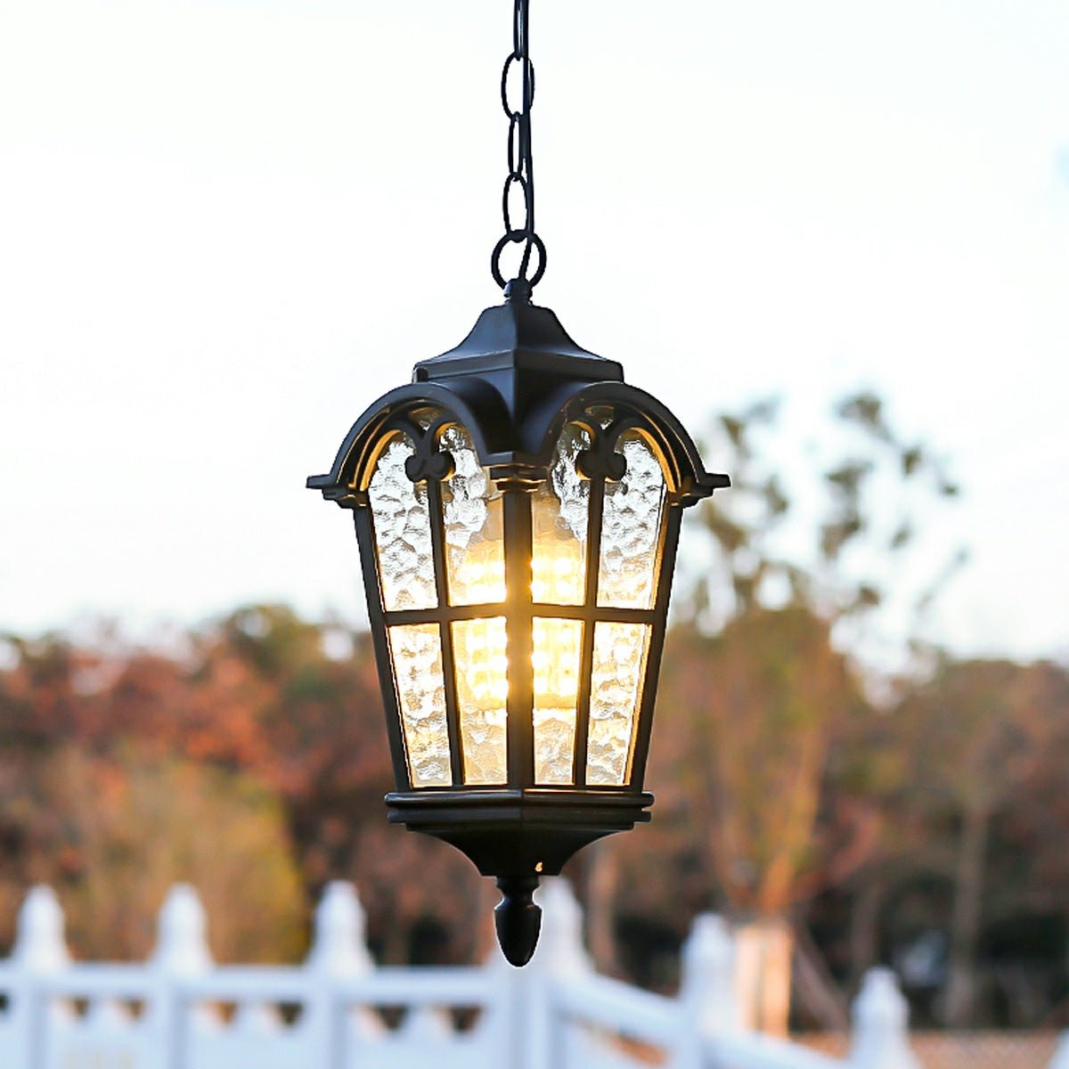 Rustic Lantern Collection | Outdoor LED Pendant Light with Waterproof Design | Vintage Charm for Elegant Outdoor Spaces
