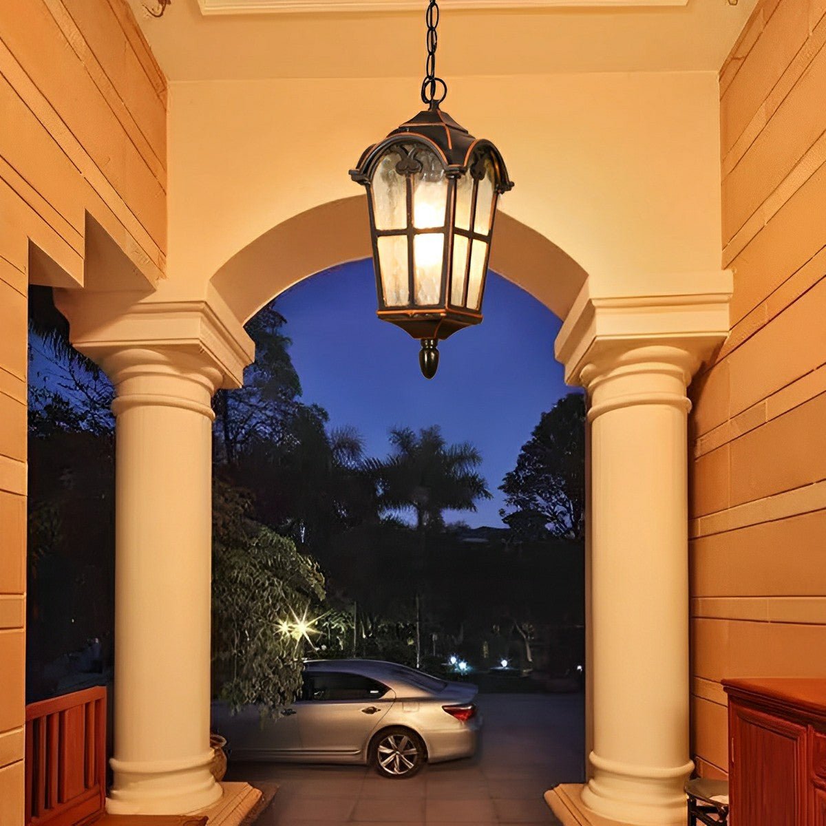 Rustic Lantern Collection | Outdoor LED Pendant Light with Waterproof Design | Vintage Charm for Elegant Outdoor Spaces