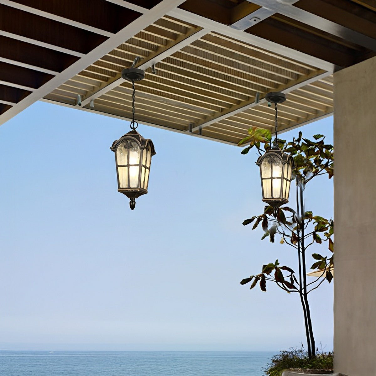 Rustic Lantern Collection | Outdoor LED Pendant Light with Waterproof Design | Vintage Charm for Elegant Outdoor Spaces