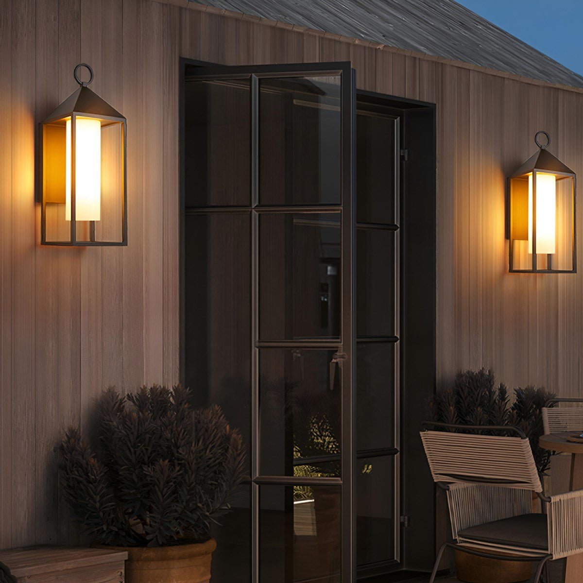 Rustic Lantern | Outdoor LED Porch Wall Light with Waterproof Design | Versatile Sizing for Enhanced Curb Appeal