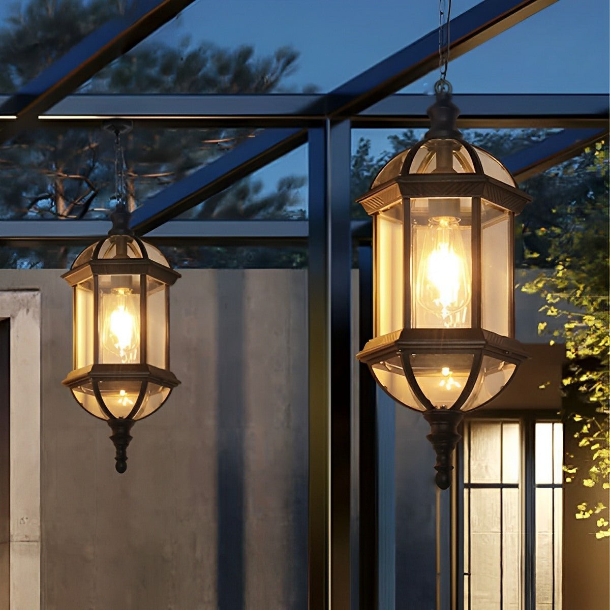 Rustic Outdoor Lantern Lights | Waterproof LED Pendant for Vintage Charm in Patios and Porches