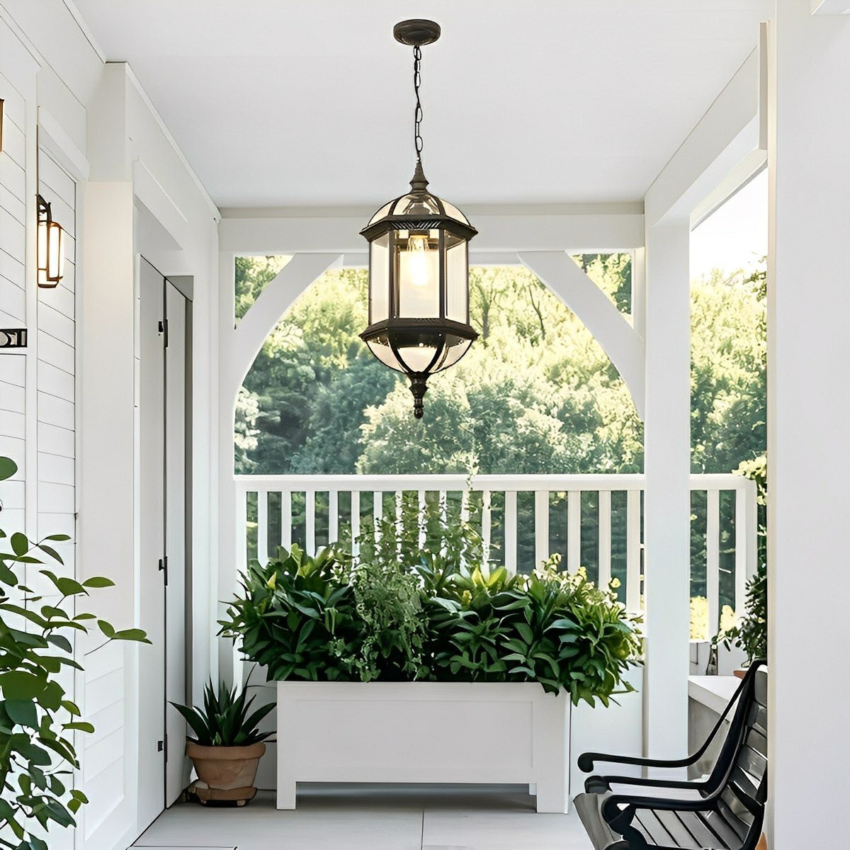 Rustic Outdoor Lantern Lights | Waterproof LED Pendant for Vintage Charm in Patios and Porches