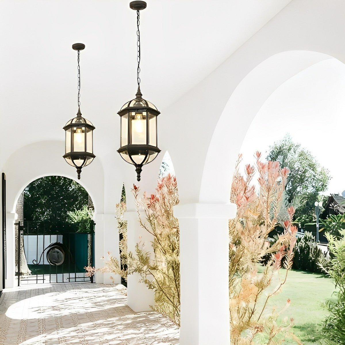 Rustic Outdoor Lantern Lights | Waterproof LED Pendant for Vintage Charm in Patios and Porches
