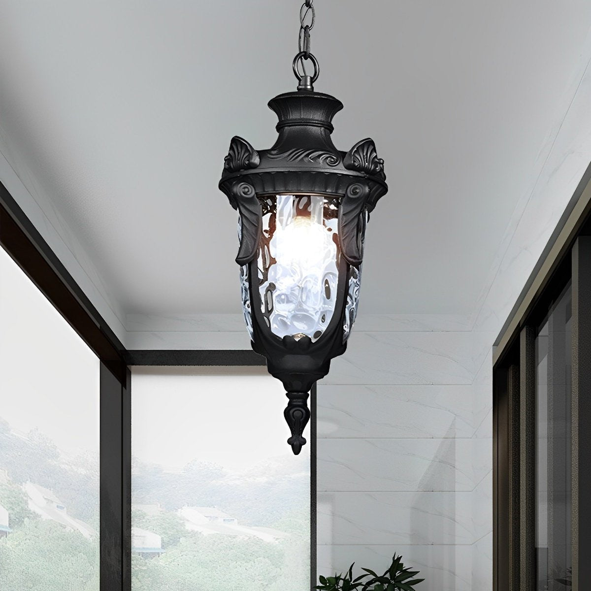 Rustic Outdoor Lantern Lights | Waterproof Pendant Light with Timeless Design for Patios and Porches